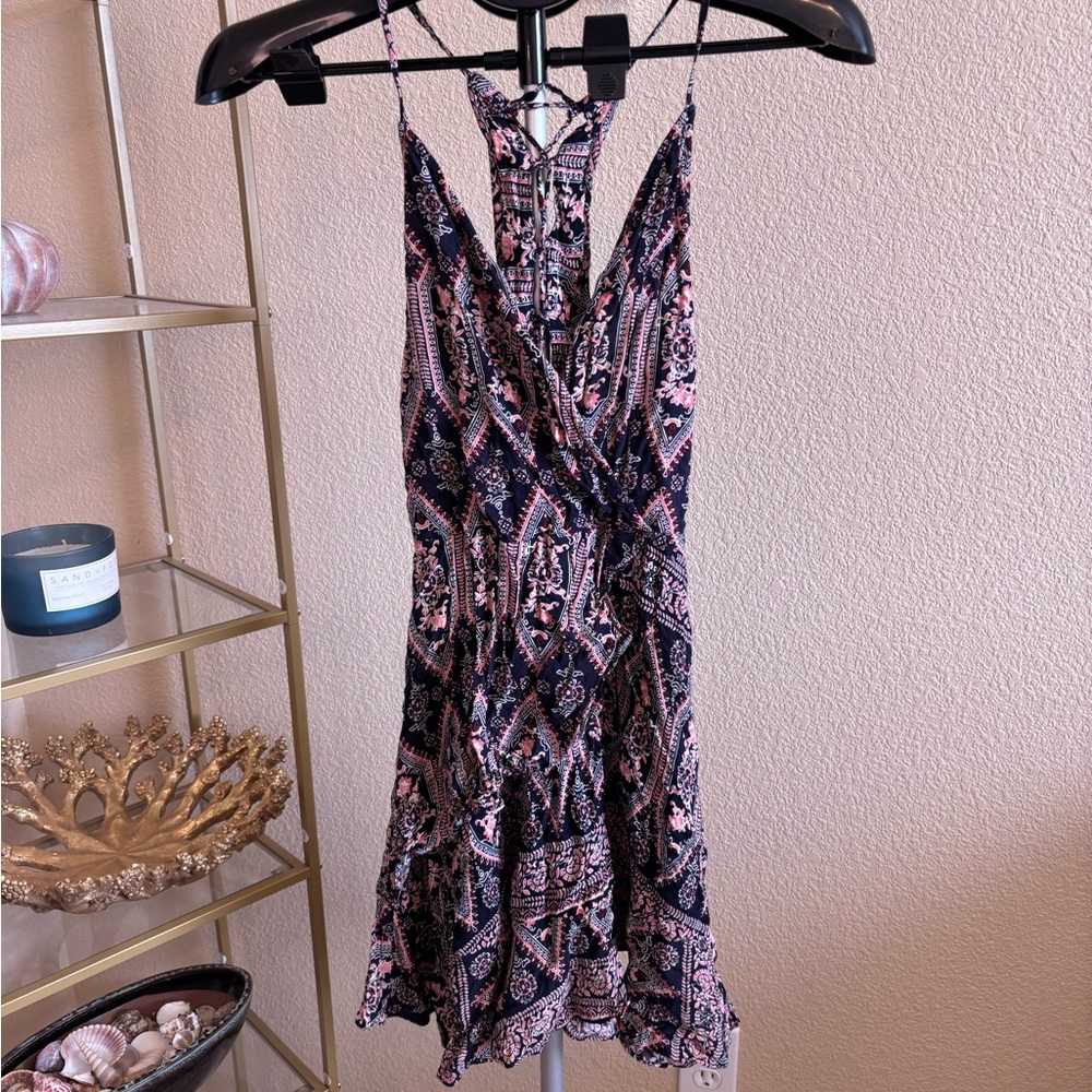 Millau Navy Boho Festival Fit Flare Dress Medium